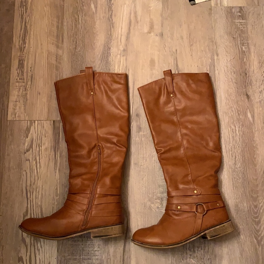 TC Knee high boots wide calf chestnut color